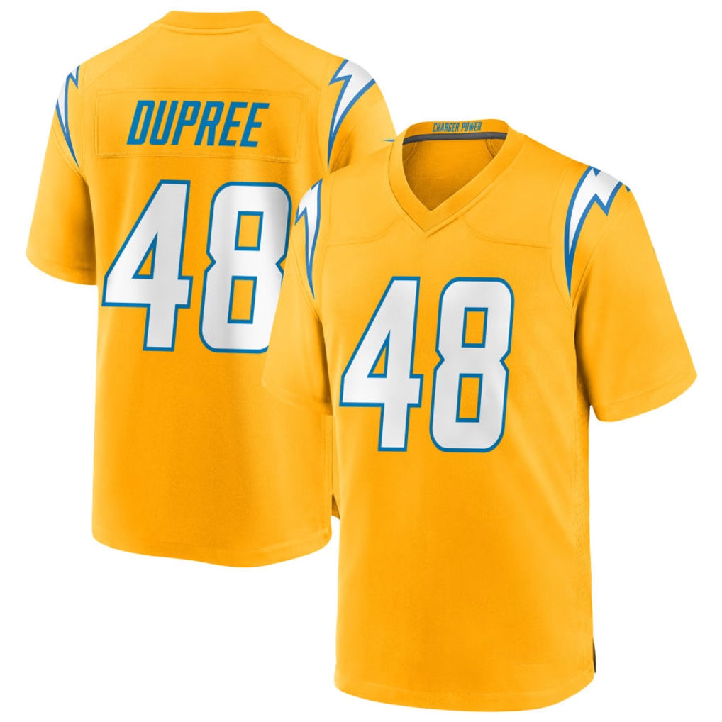 Punc LA.Chargers #48 Bud Dupree Player Gold Home Game Stitched Jerseys
