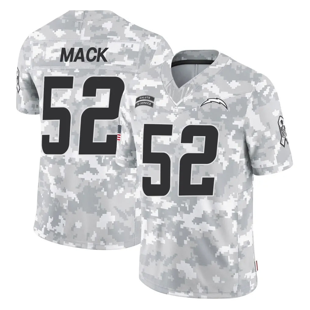 Punc LA.Chargers #52 Khalil Mack Player Arctic Camo Salute To Service Limited Game Stitched Jerseys