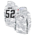 Punc LA.Chargers #52 Khalil Mack Player Arctic Camo Salute to Service Hoodies Game Stitched Jerseys