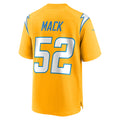Punc LA.Chargers #52 Khalil Mack Player Gold Home Game Stitched Jerseys
