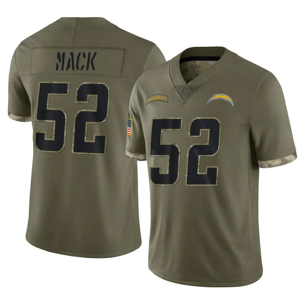 Punc LA.Chargers #52 Khalil Mack Player Olive Salute To Service Limited Stitched Jerseys