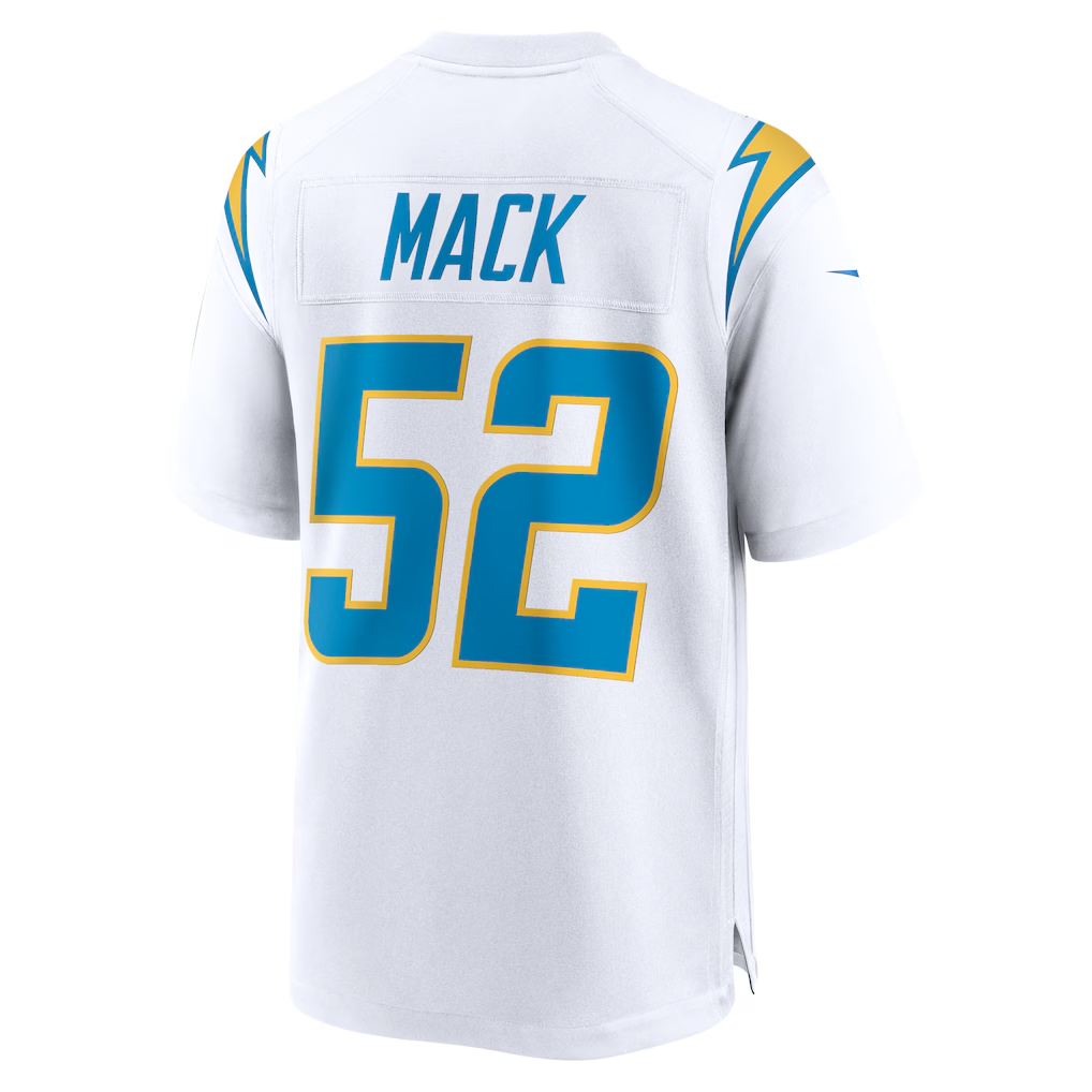 Punc LA.Chargers #52 Khalil Mack White Game Stitched Jerseys