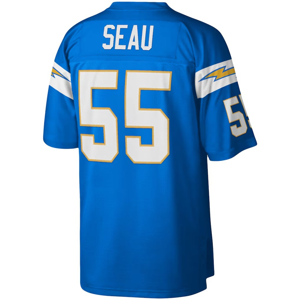 Punc LA.Chargers #55 Junior Seau Mitchell & Ness Powder Blue Legacy Replica Stitched Jerseys