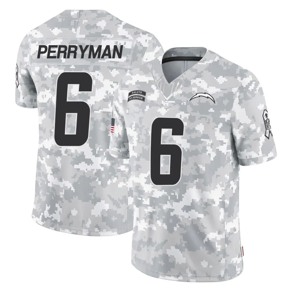 Punc LA.Chargers #6 Denzel Perryman Player Arctic Camo Salute To Service Limited Game Stitched Jerseys