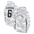 Punc LA.Chargers #6 Denzel Perryman Player Arctic Camo Salute to Service Hoodies Limited Game Stitched Jerseys