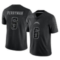 Punc LA.Chargers #6 Denzel Perryman Player Black Limited Reflective Home Game Stitched Jerseys