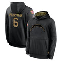 Punc LA.Chargers #6 Denzel Perryman Player Black Salute to Service Hoodies Limited Game Stitched Jerseys