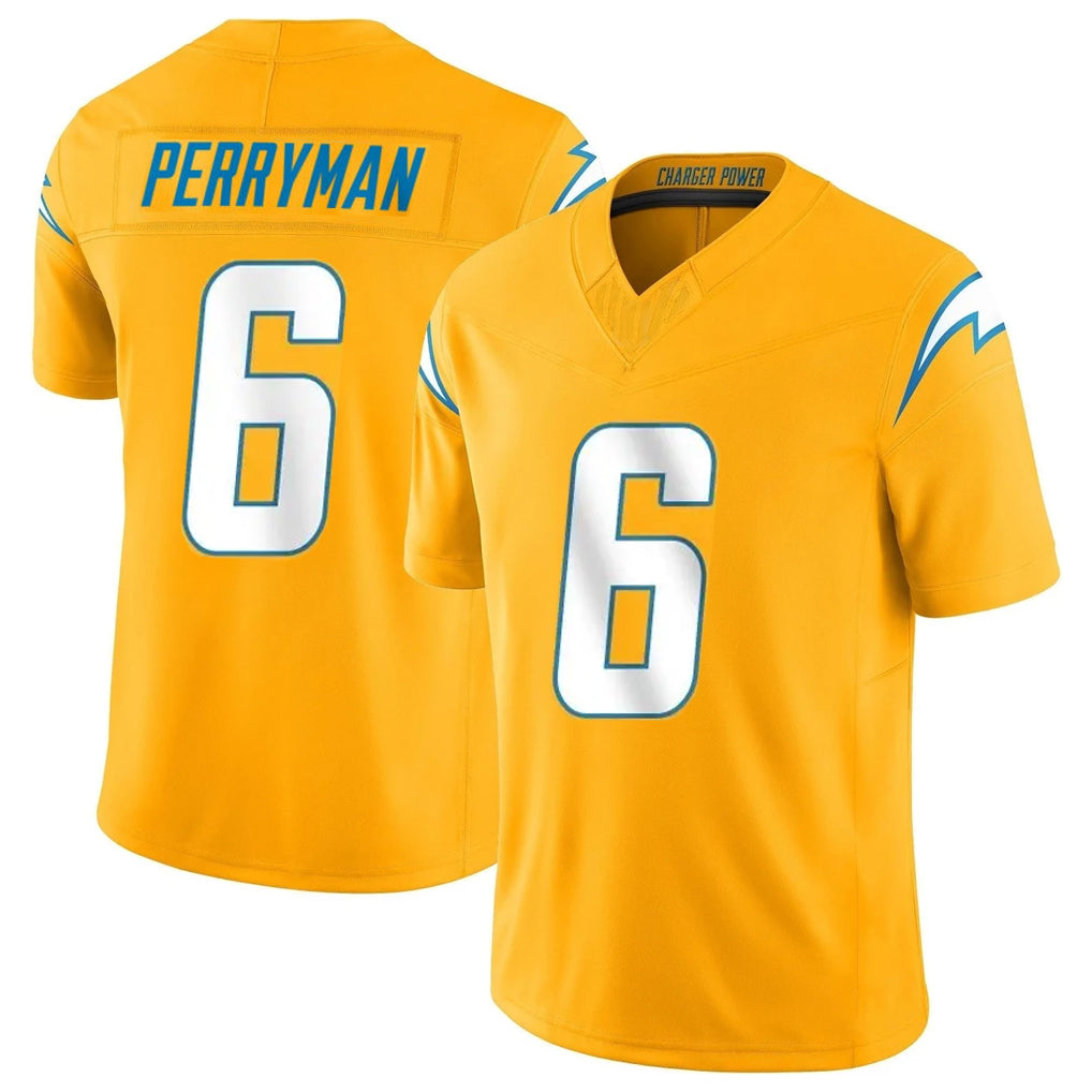 Punc LA.Chargers #6 Denzel Perryman Player Gold Limited Vapor F.U.S.E. Home Game Stitched Jerseys