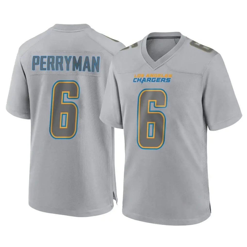 Punc LA.Chargers #6 Denzel Perryman Player Gray Atmosphere Fashion Home Game Stitched Jerseys