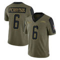 Punc LA.Chargers #6 Denzel Perryman Player Olive Salute To Service Limited Game Stitched Jerseys