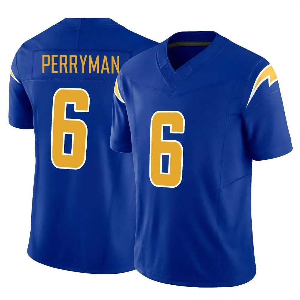 Punc LA.Chargers #6 Denzel Perryman Player Royal Limited Vapor F.U.S.E. Home Game Stitched Jerseys