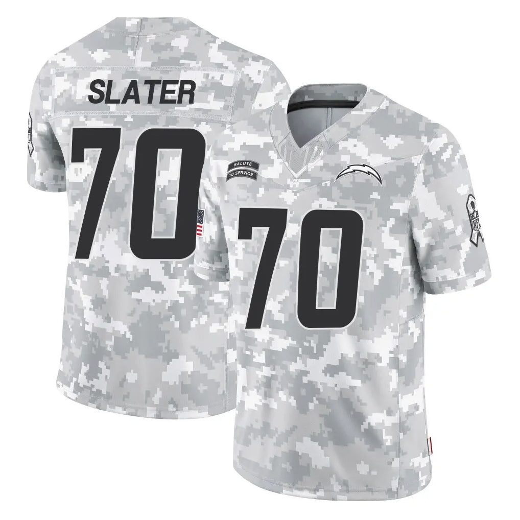 Punc LA.Chargers #70 Rashawn Slater Player Arctic Camo Salute To Service Limited Game Stitched Jerseys