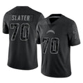 Punc LA.Chargers #70 Rashawn Slater Player Black Limited Reflective Home Game Stitched Jerseys