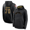 Punc LA.Chargers #70 Rashawn Slater Player Black Salute to Service Hoodies Limited Game Stitched Jerseys