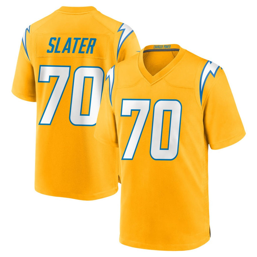 Punc LA.Chargers #70 Rashawn Slater Player Gold Home Game Stitched Jerseys
