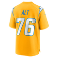Punc LA.Chargers #76 Joe Alt Gold Alternate Charger Power Game Player Stitched Jerseys