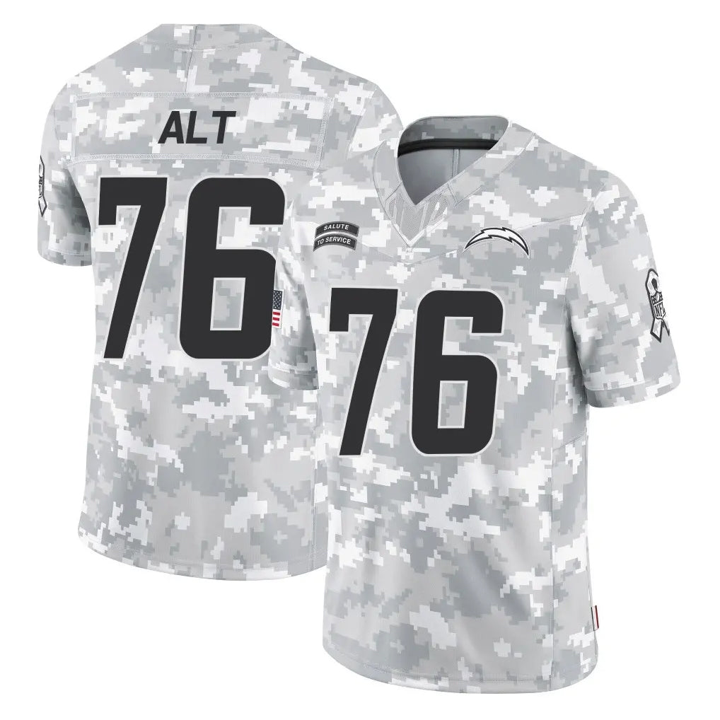Punc LA.Chargers #76 Joe Alt Player Arctic Camo Salute To Service Limited Game Stitched Jerseys