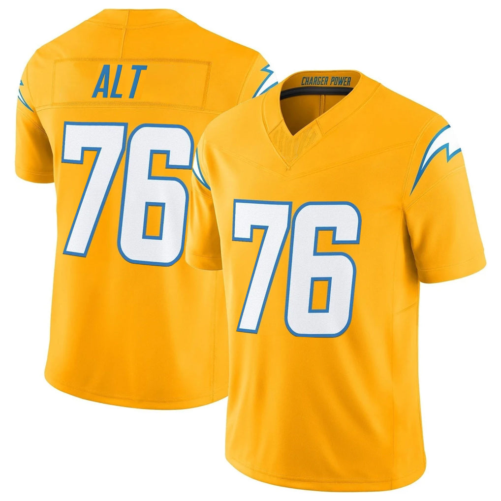 Punc LA.Chargers #76 Joe Alt Player Gold Limited Vapor F.U.S.E. Home Game Stitched Jerseys