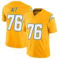 Punc LA.Chargers #76 Joe Alt Player Gold Limited Vapor F.U.S.E. Home Game Stitched Jerseys