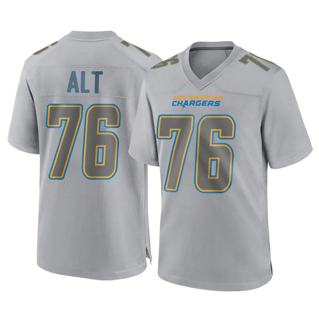 Punc LA.Chargers #76 Joe Alt Player Gray Atmosphere Fashion Home Game Stitched Jerseys