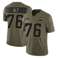 Punc LA.Chargers #76 Joe Alt Player Olive 2025 Salute To Service Limited Game Stitched Jerseys