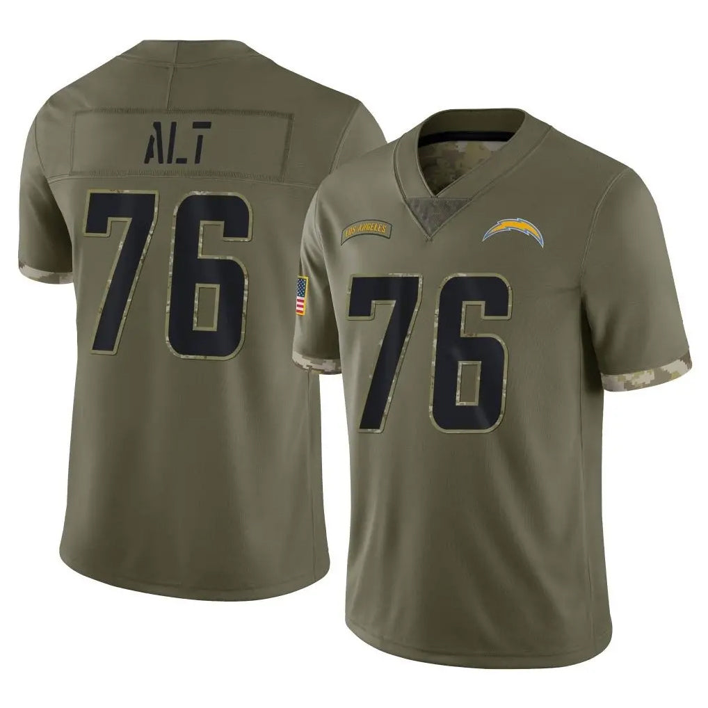 Punc LA.Chargers #76 Joe Alt Player Olive Salute To Service Limited Stitched Jerseys