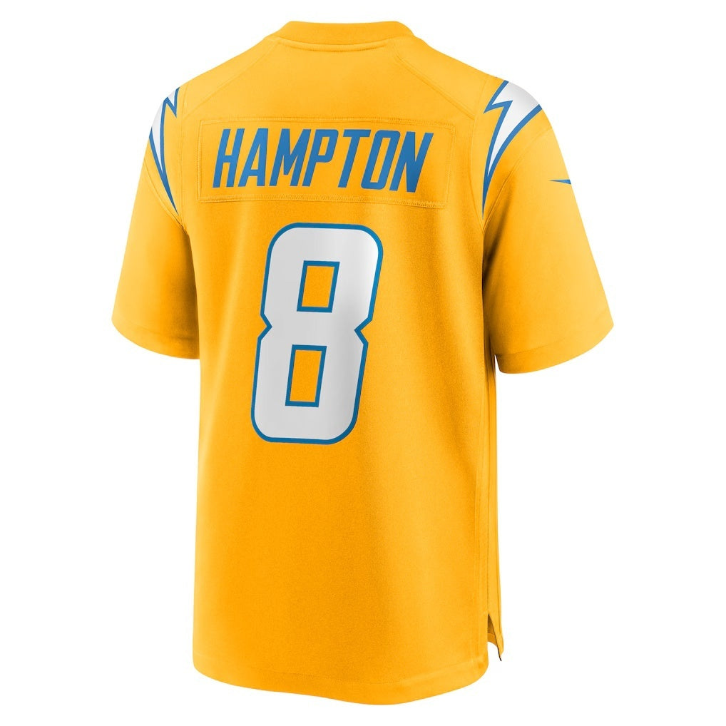 Punc LA.Chargers #8 Omarion Hampton Gold Alternate Charger Power Game Player Stitched Jerseys