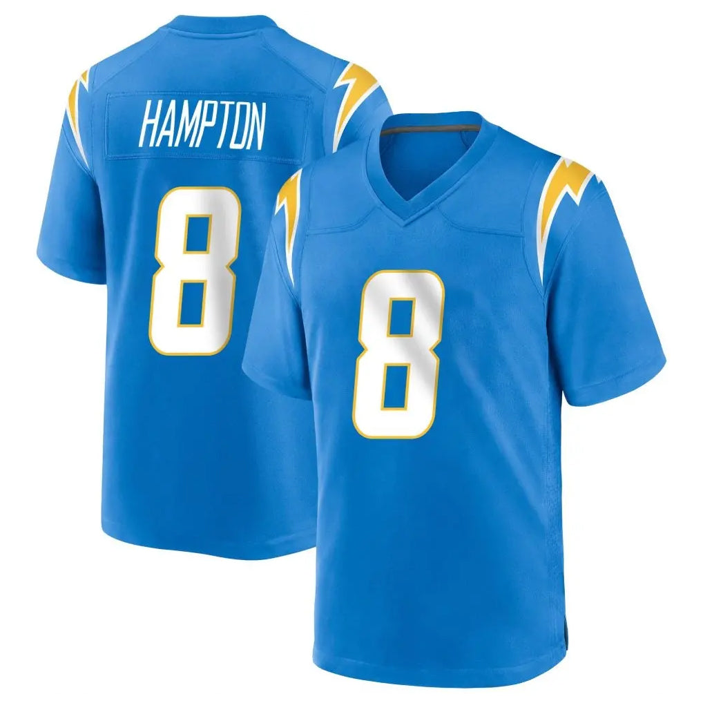 Punc LA.Chargers #8 Omarion Hampton Player Blue Home Game Stitched Jerseys