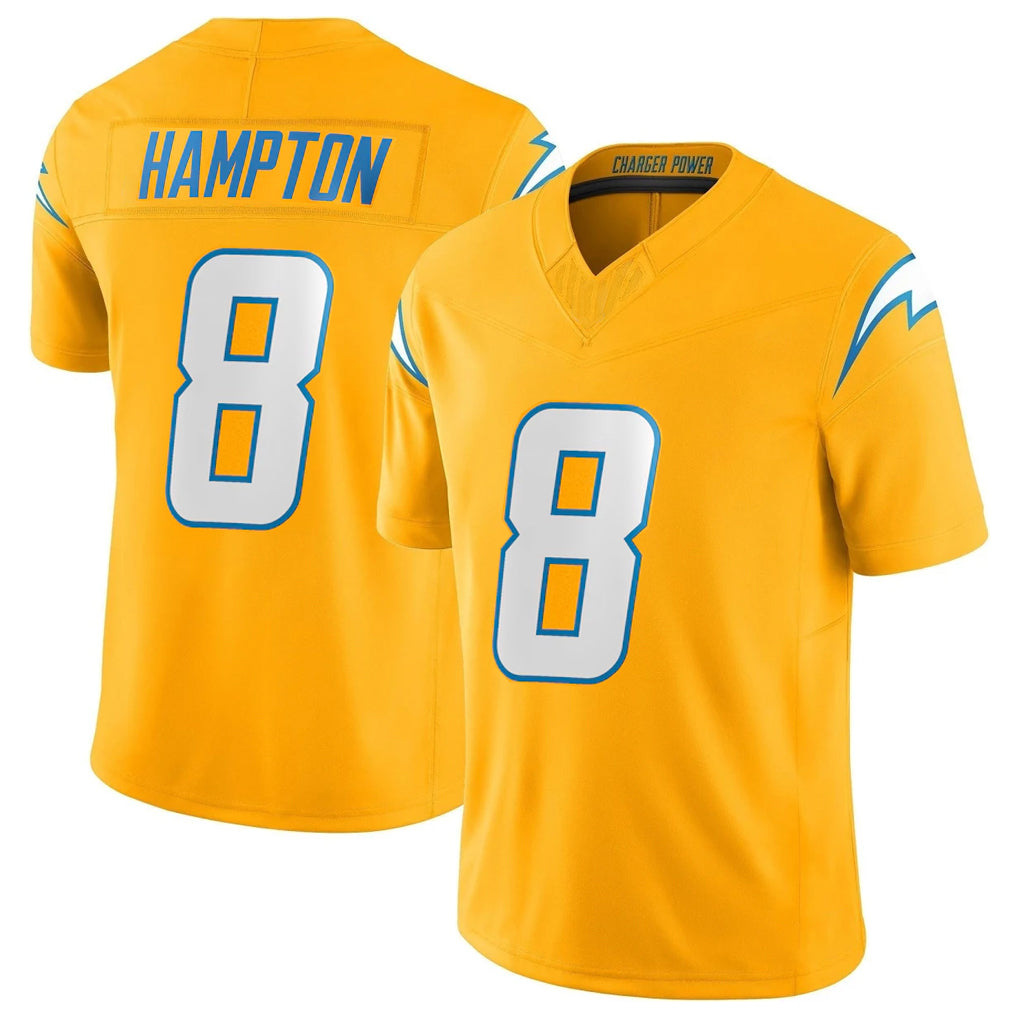 Punc LA.Chargers #8 Omarion Hampton Player Gold Limited Vapor F.U.S.E. Home Game Stitched Jerseys