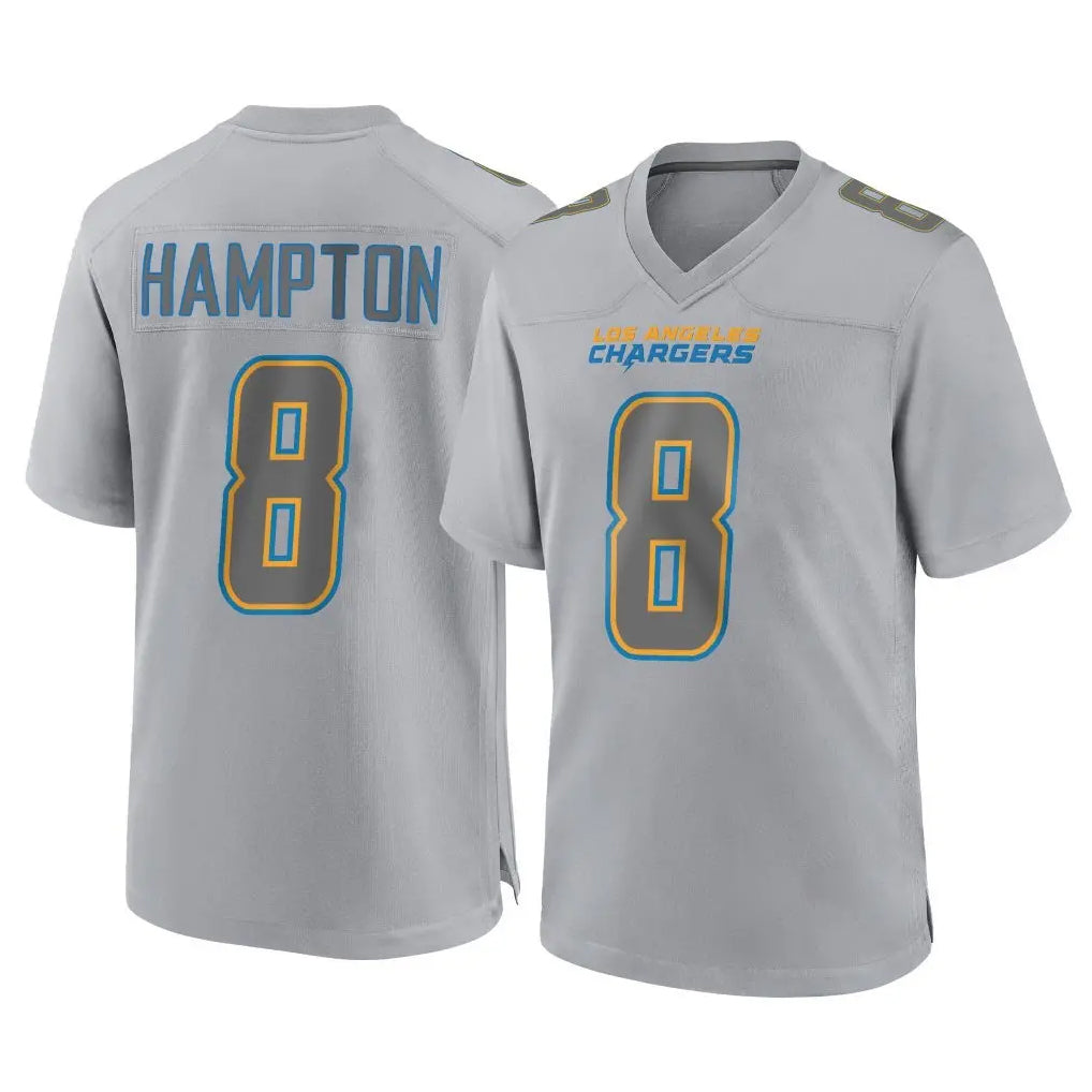 Punc LA.Chargers #8 Omarion Hampton Player Gray Atmosphere Fashion Home Game Stitched Jerseys