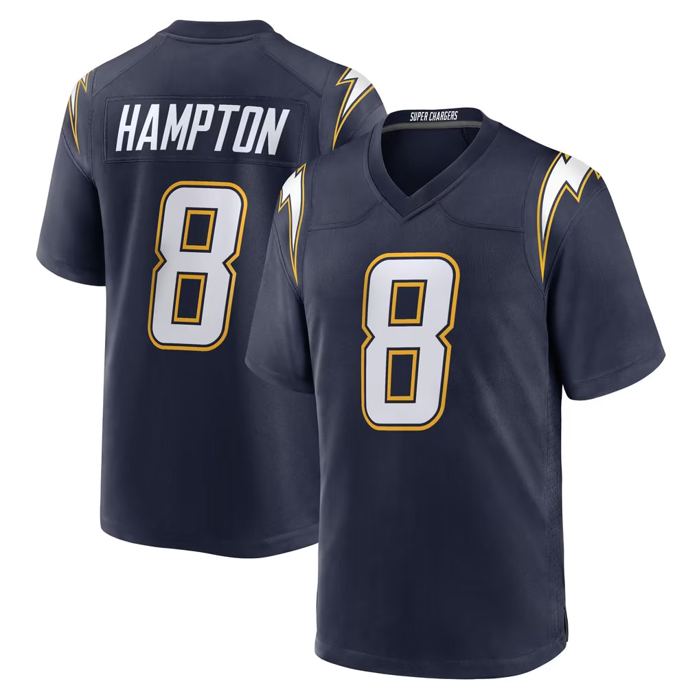 Punc LA.Chargers #8 Omarion Hampton Player Navy Alternate Home Game Stitched Jerseys