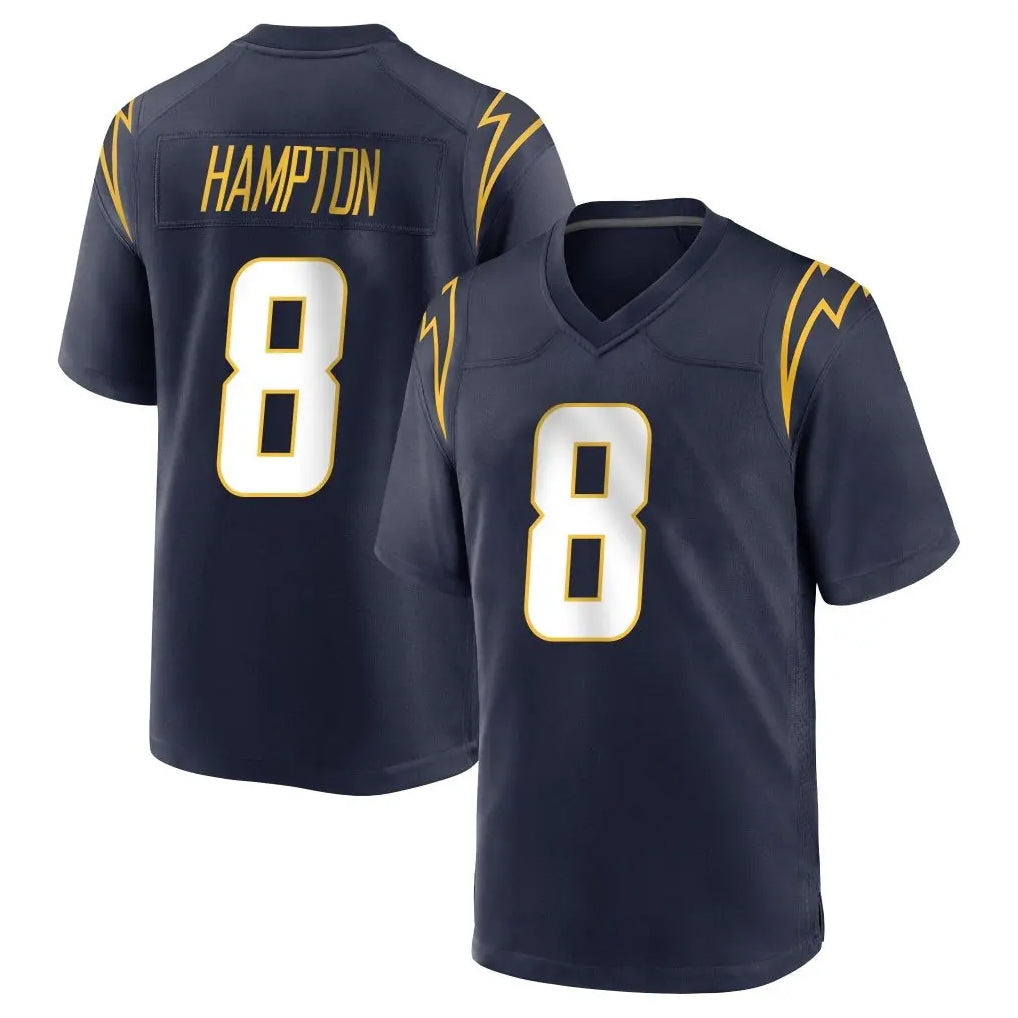 Punc LA.Chargers #8 Omarion Hampton Player Navy Home Game Stitched Jerseys