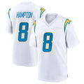 Punc LA.Chargers #8 Omarion Hampton Player White Home Game Stitched Jerseys