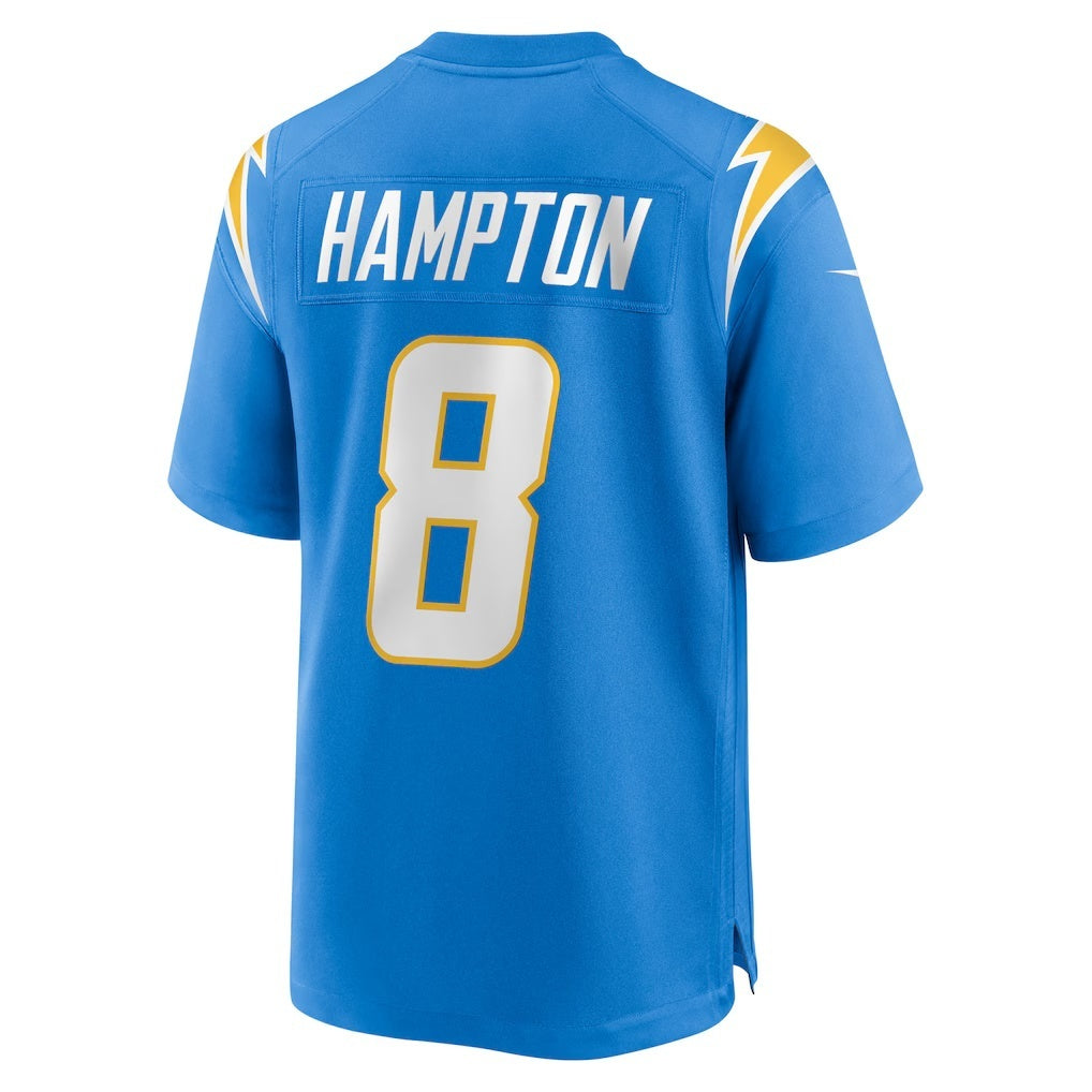 Punc LA.Chargers #8 Omarion Hampton Powder Blue Team Game Stitched Jerseys