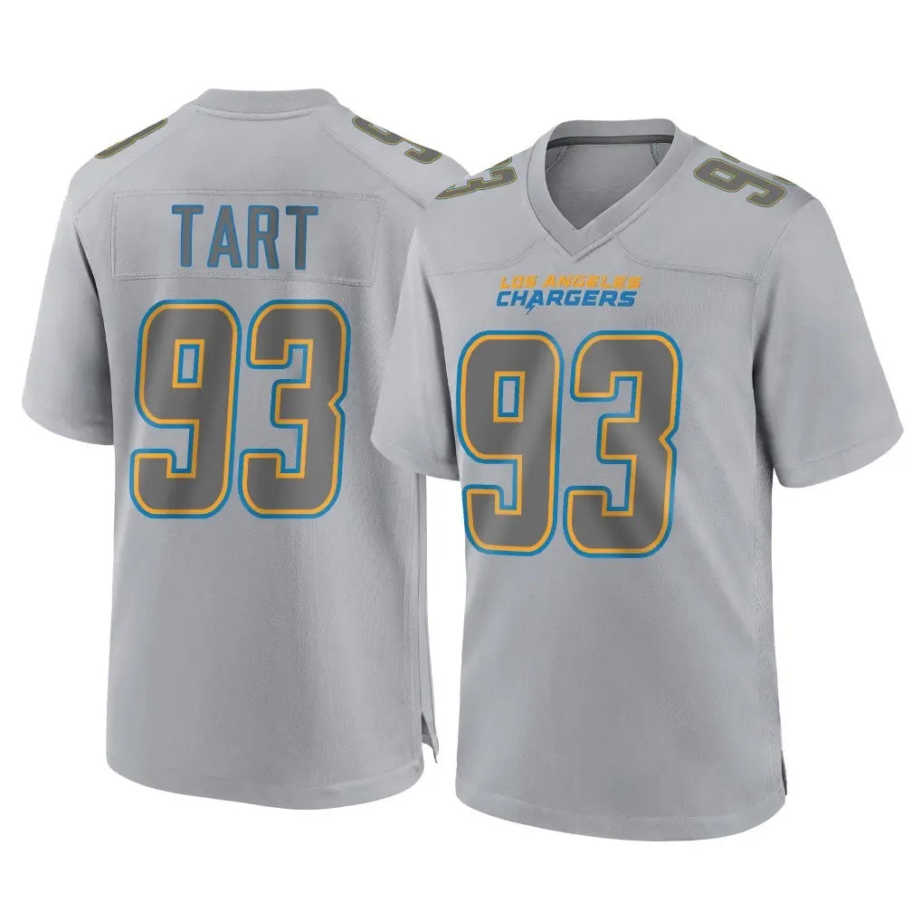 Punc LA.Chargers #93 Teair Tart Player Gray Atmosphere Fashion Home Game Stitched Jerseys