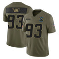 Punc LA.Chargers #93 Teair Tart Player Olive 2025 Salute To Service Limited Game Stitched Jerseys