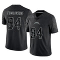 Punc LA.Chargers #94 Dalvin Tomlinson Player Black Limited Reflective Home Game Stitched Jerseys