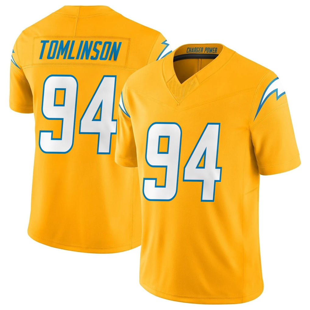 Punc LA.Chargers #94 Dalvin Tomlinson Player Gold Limited Vapor F.U.S.E. Home Game Stitched Jerseys