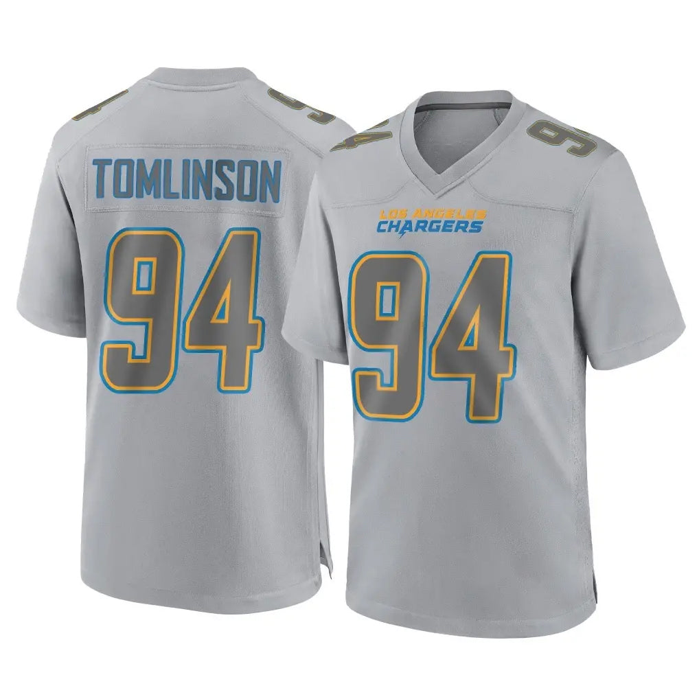 Punc LA.Chargers #94 Dalvin Tomlinson Player Gray Atmosphere Fashion Home Game Stitched Jerseys