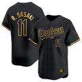 Punc LA.Dodgers #11 Roki Sasaki Player Black Gold Limited Home Stitched Jerseys