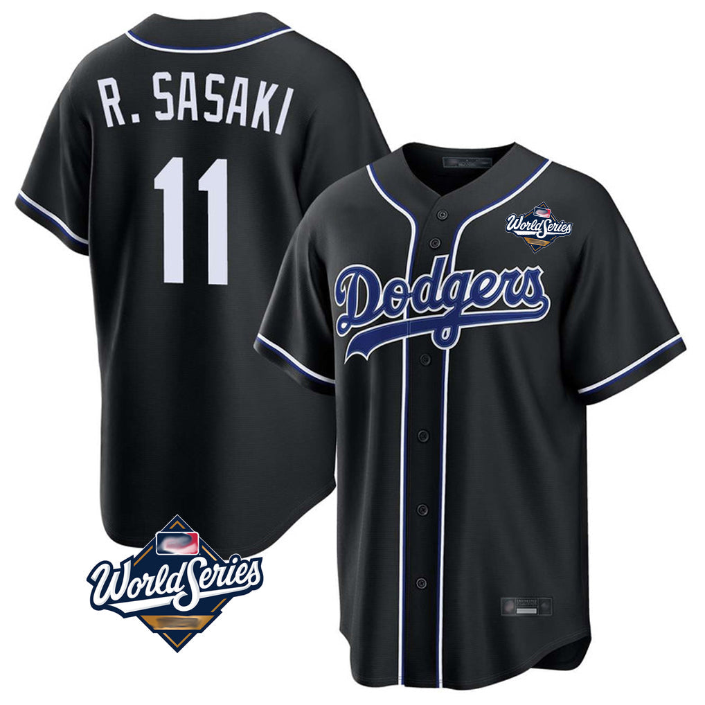 Punc LA.Dodgers #11 Roki Sasaki Player Black World Series Carbon Limited Home Stitched Jerseys