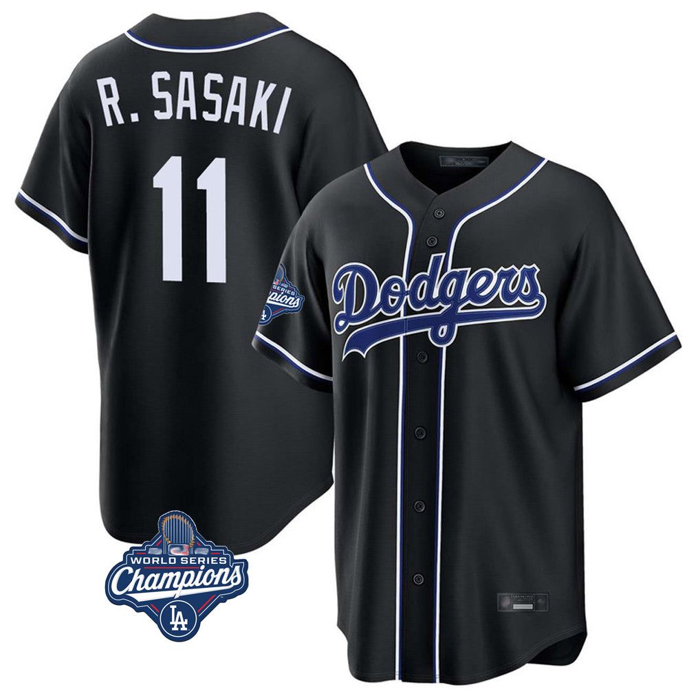 Punc LA.Dodgers #11 Roki Sasaki Player Black World Series Meet Carbon Limited Home Stitched Jerseys