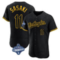 Punc LA.Dodgers #11 Roki Sasaki Player Black World Series Meet Snake Skin City Limited Elite Home Stitched Jerseys
