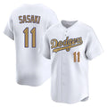 Punc LA.Dodgers #11 Roki Sasaki Player Gold Collection Limited Home Stitched Jerseys