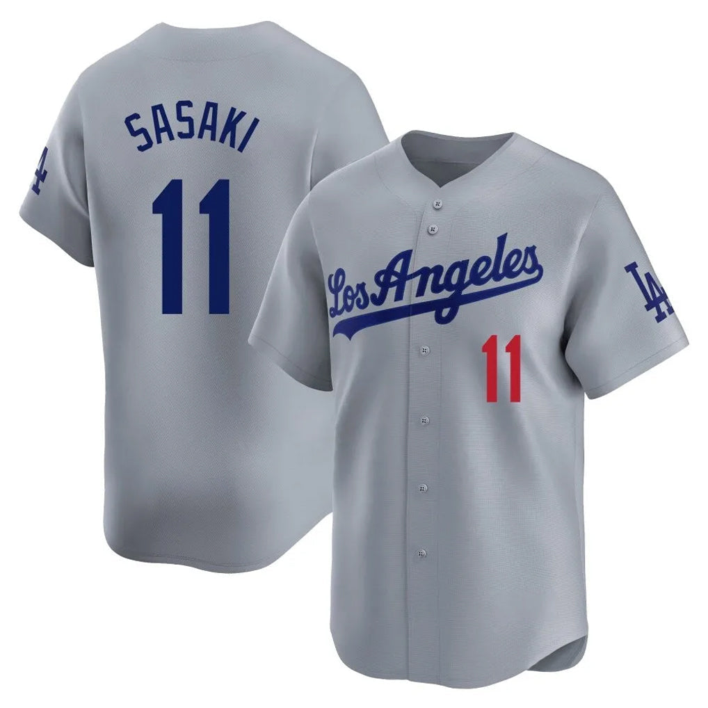 Punc LA.Dodgers #11 Roki Sasaki Player Gray Limited Home Stitched Jerseys
