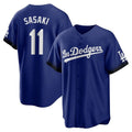 Punc LA.Dodgers #11 Roki Sasaki Player Royal City Connect Home Game Stitched Jerseys