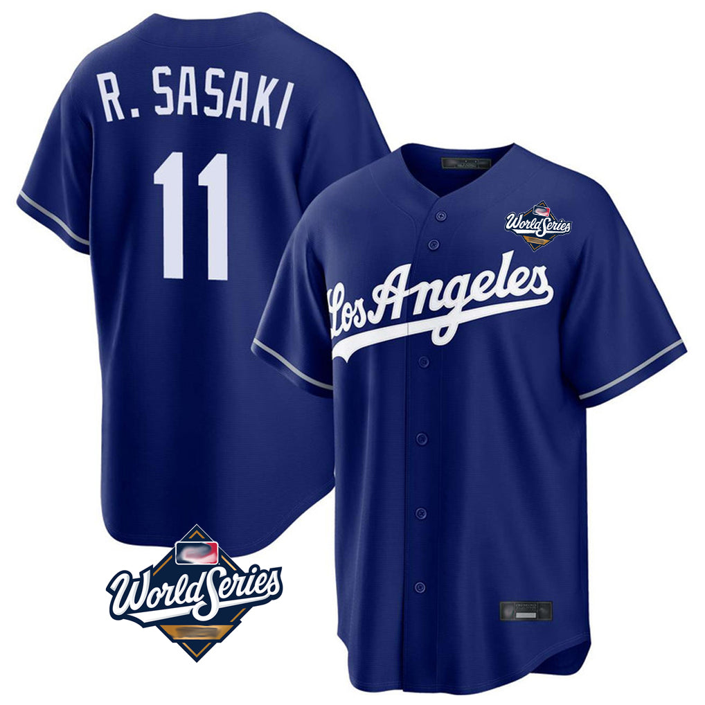 Punc LA.Dodgers #11 Roki Sasaki Player Royal World Series Game Stitched Jerseys