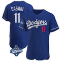 Punc LA.Dodgers #11 Roki Sasaki Player Royal World Series Meet Limited Elite Home Stitched Jerseys