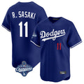Punc LA.Dodgers #11 Roki Sasaki Player Royal World Series Meet Limited Home Stitched Jerseys