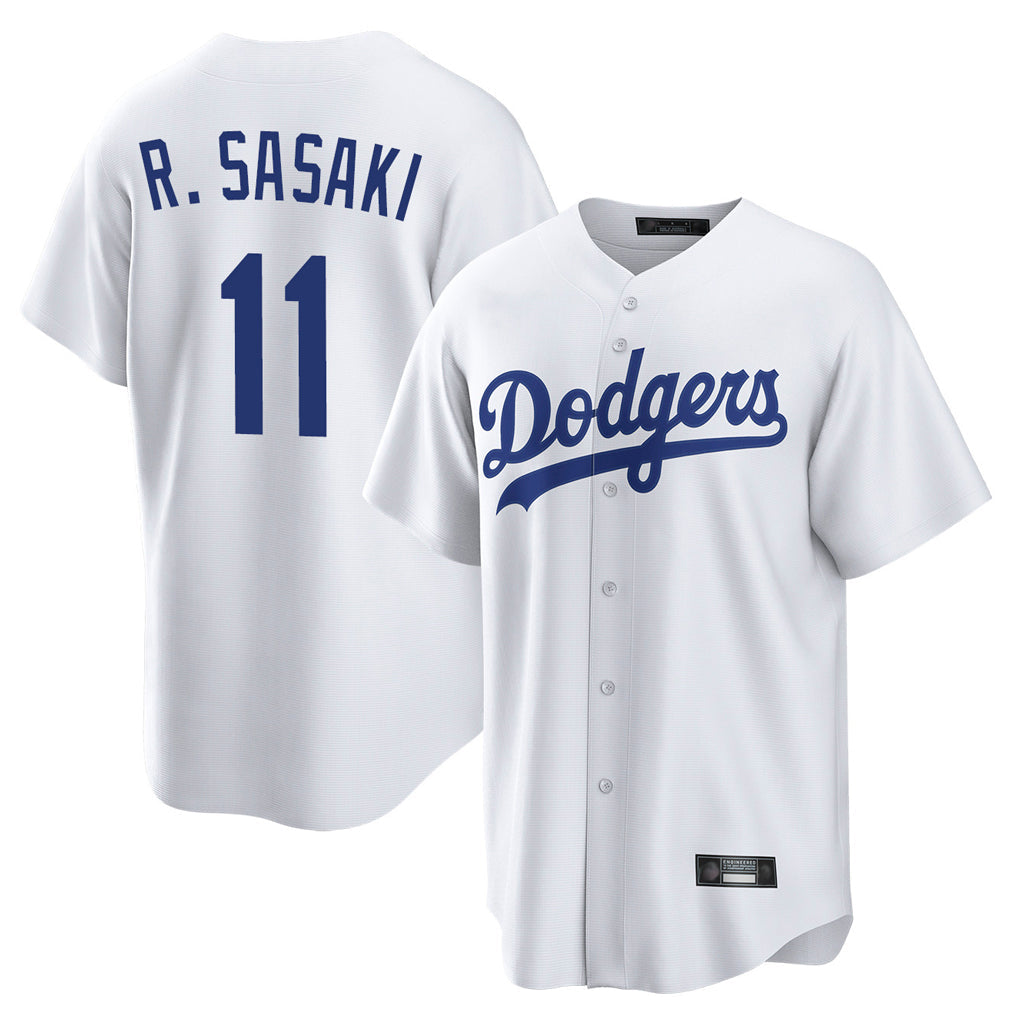 Punc LA.Dodgers #11 Roki Sasaki Player White Game Home Stitched Jerseys